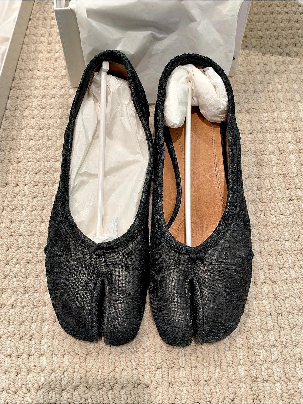 Maison Martin Margiela Tabi Split-Toe Flats Black EU 39